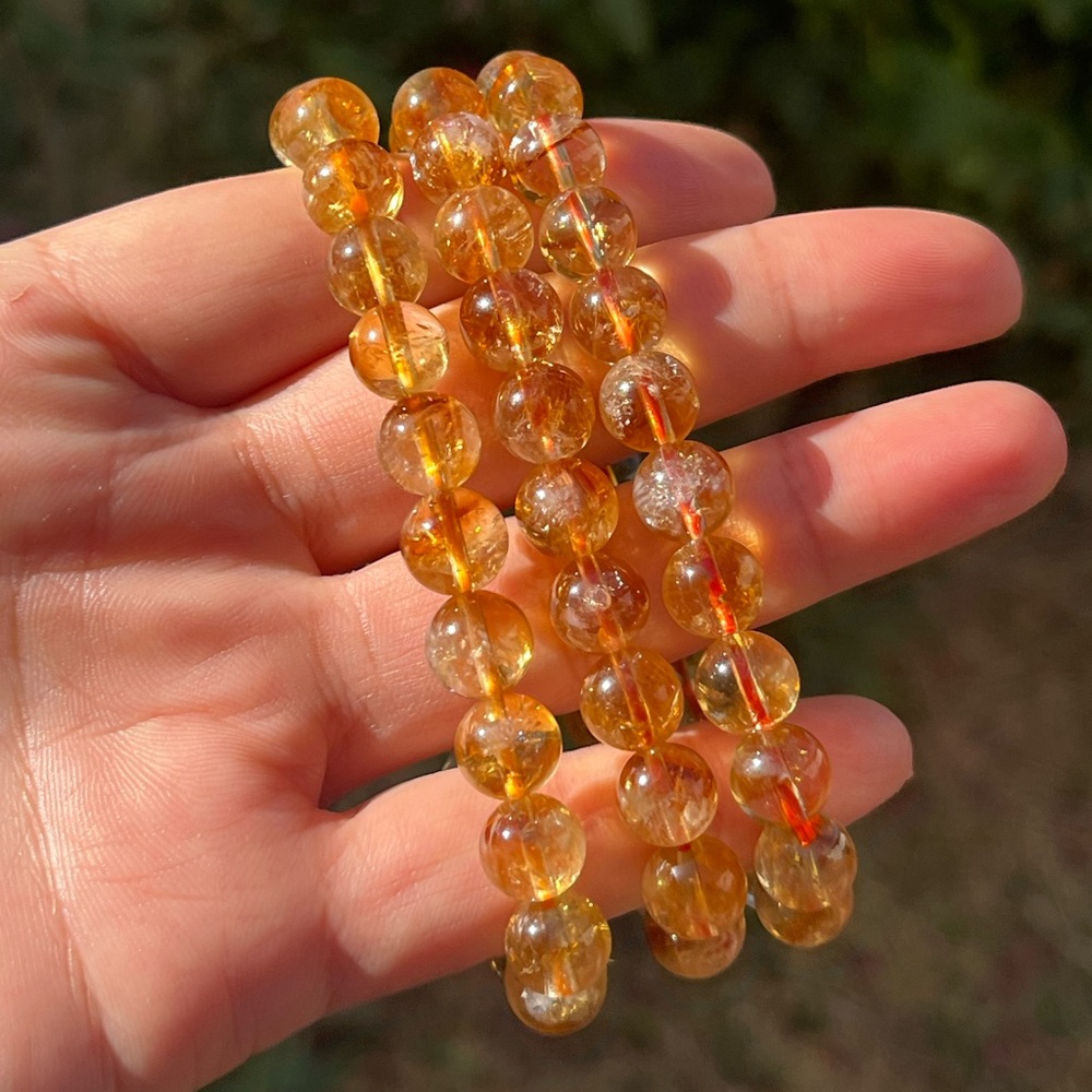 8.5mm stretchable citrine‎ bracelet